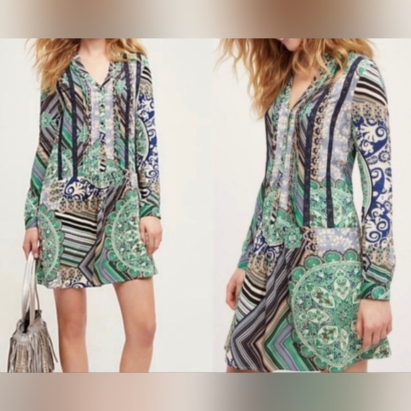 Tiny by antropologie geometric print dress sz small